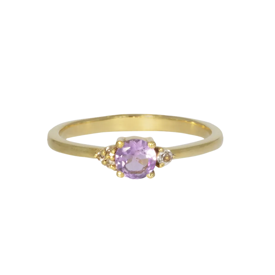 Juvelan Vienna Ring Silber Gr. 54 mit Amethyst Weiß Topas
