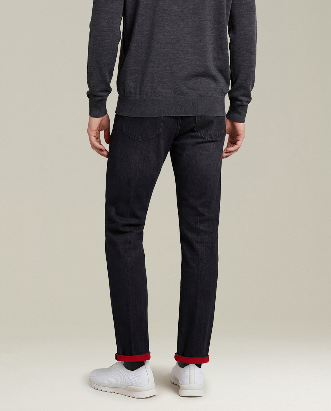 Kiton Jeans Five-Pocket washed black Gr. 33 Stretch tapered