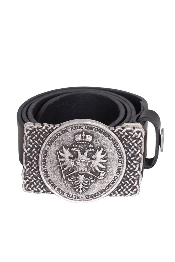 Rettl Wattle-Badge Trachtengürtel Leder braun
