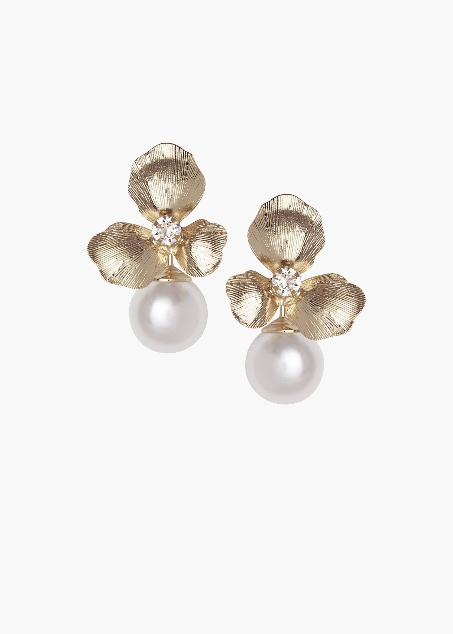 Elizabeth Bower Royal Orchid Perlen Ohrstecker Gold