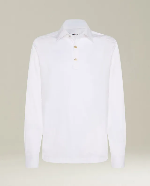 Kiton Positano Hemd Weiß Baumwolle 39 Herren