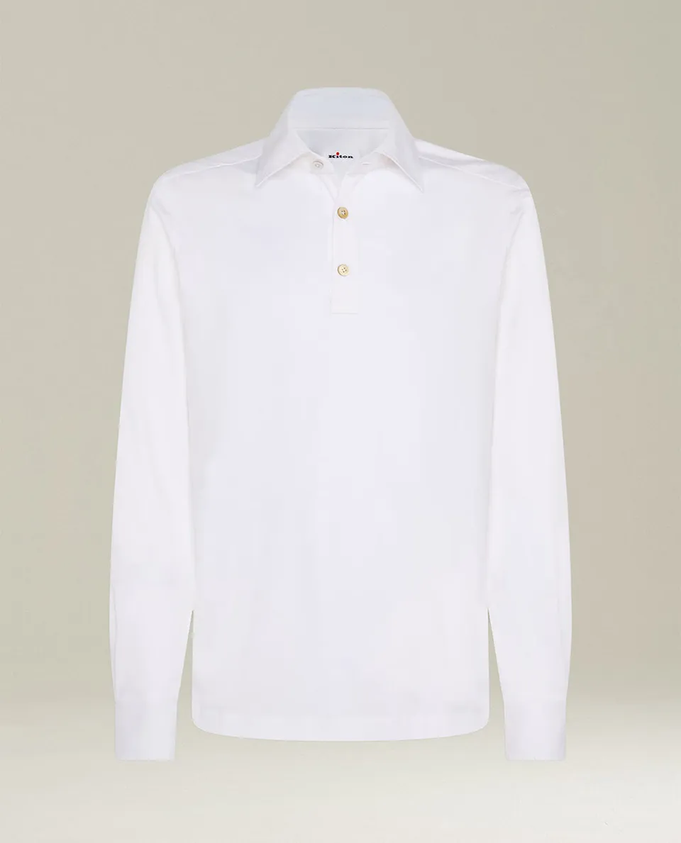 Kiton Positano Hemd Weiß Baumwolle 39 Herren
