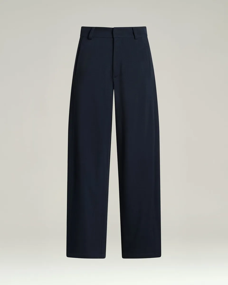 Kiton Wollhose Seide Blau Damen Weit Schneider