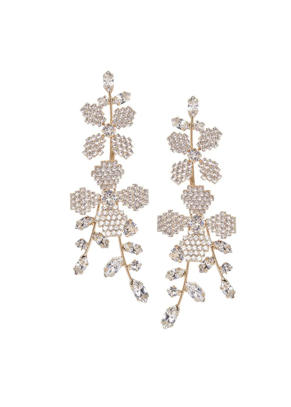 Elizabeth Bower June Crystalla Ohrringe Gold Kristall 92mm