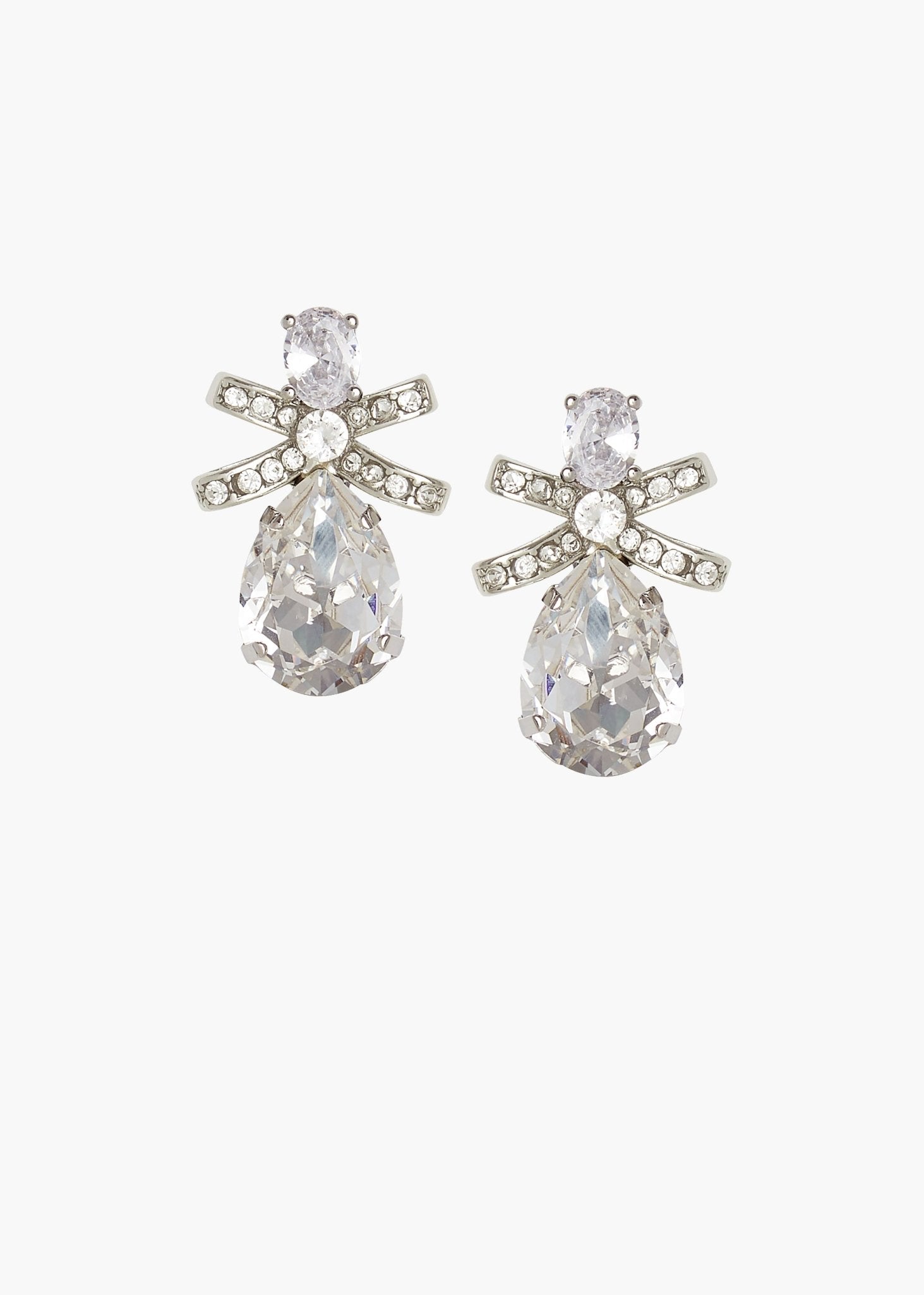 Elizabeth Bower Bow Braut Ohrstecker Kristall Gold