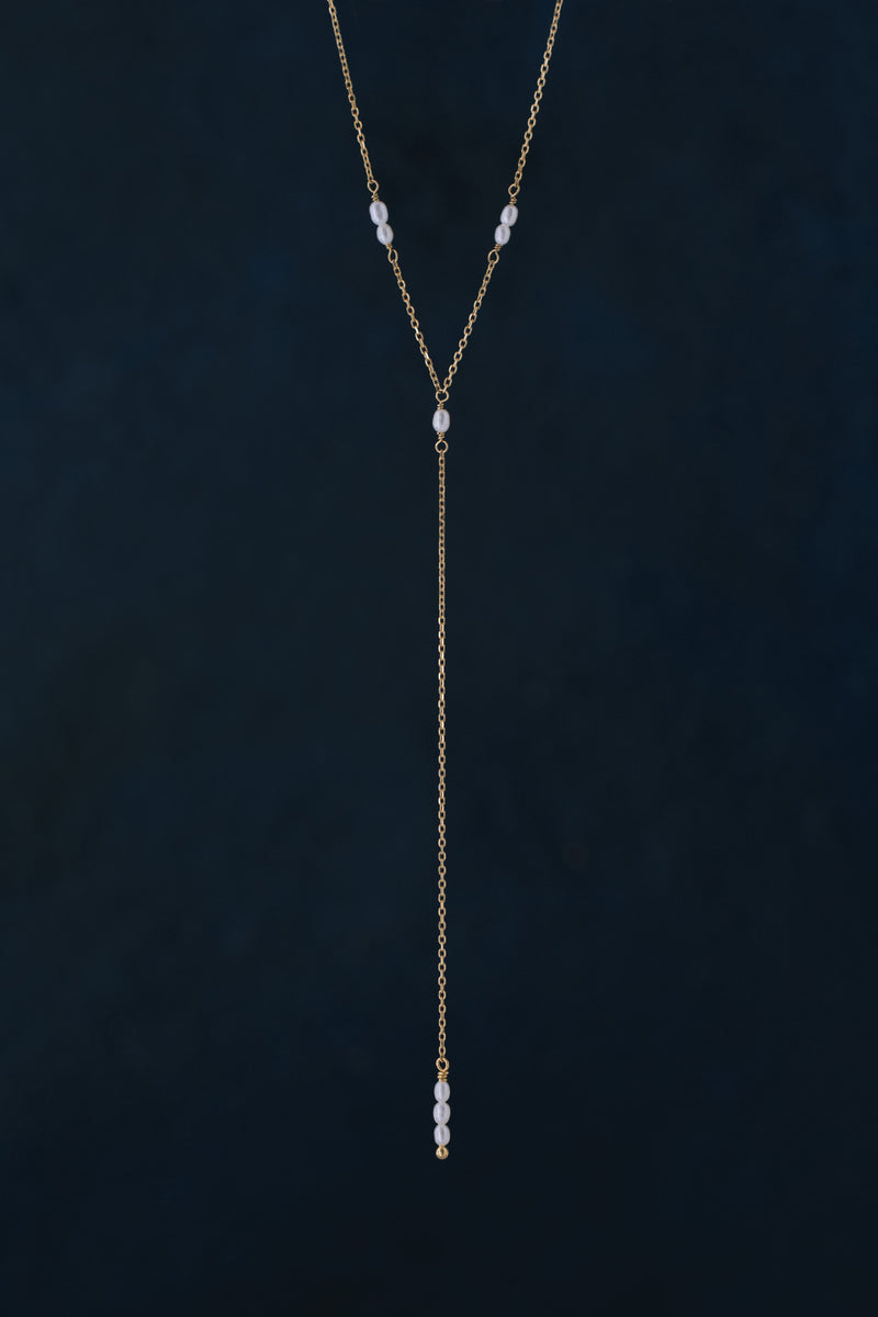 Juvelan Lorelei Rückenkette Perlen Silber 67 cm
