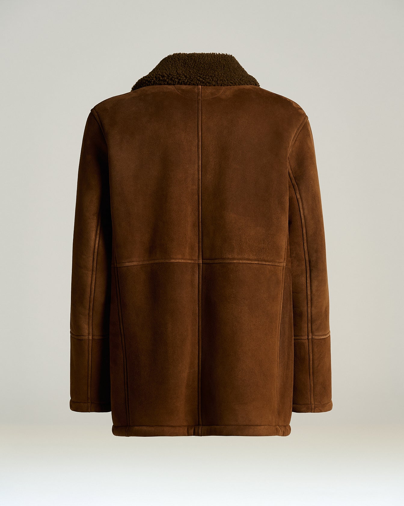 Kiton Mantel Lammfell braun zweireihig warm