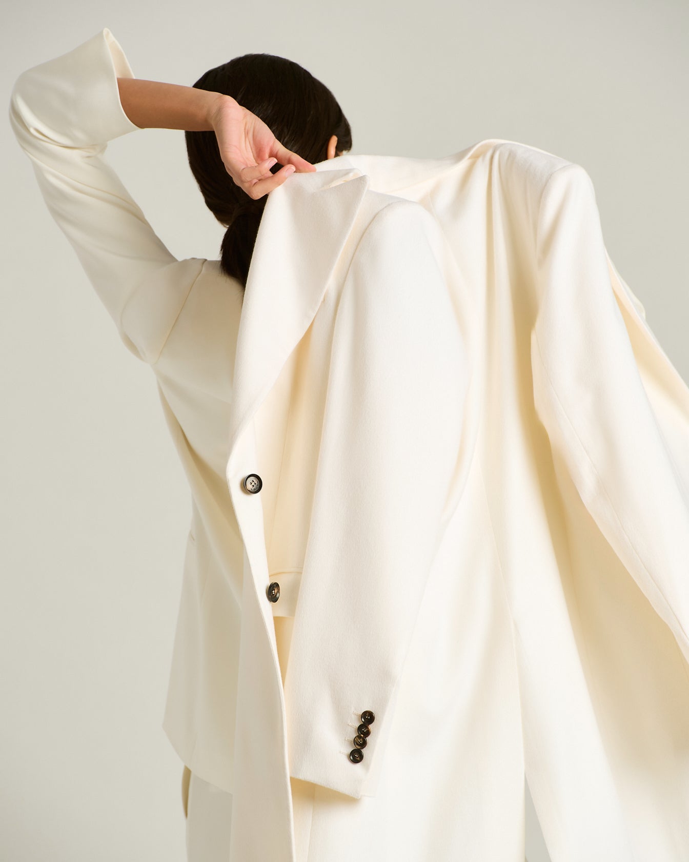 Kiton Outerwear Pure Cashmere Mantel Weiß Größe 48