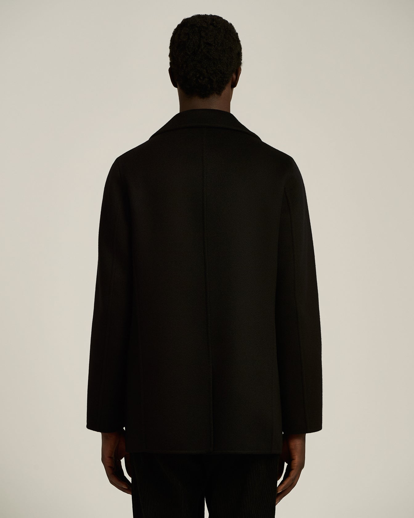 Kiton Outerwear Double-Breasted Mantel Kaschmir schwarz