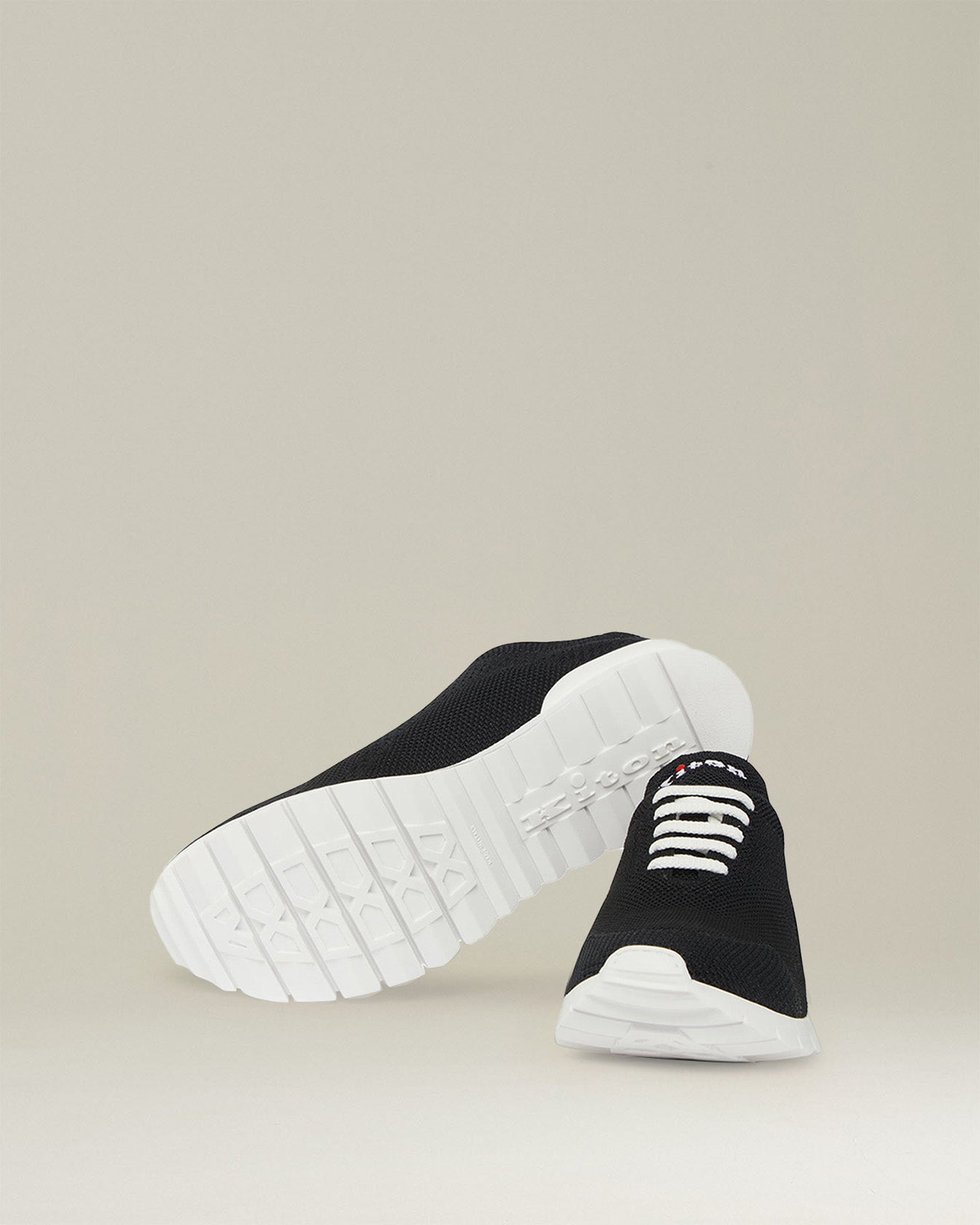 Kiton Black Stretch-Knit Fits Sneakers Schwarz Gr. 42