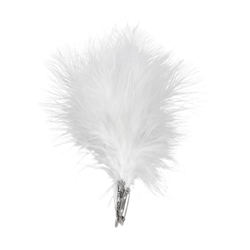 Alpenflüstern DAHEIM API04400010 Hutfeder-Brosche weiß 18 cm