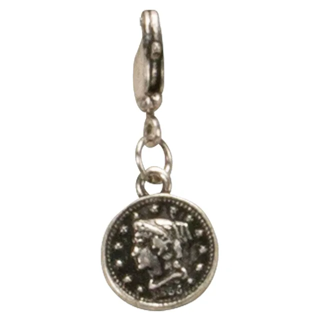 Alpenflüstern Münze Mini Anhänger Charivari Antik-Silber