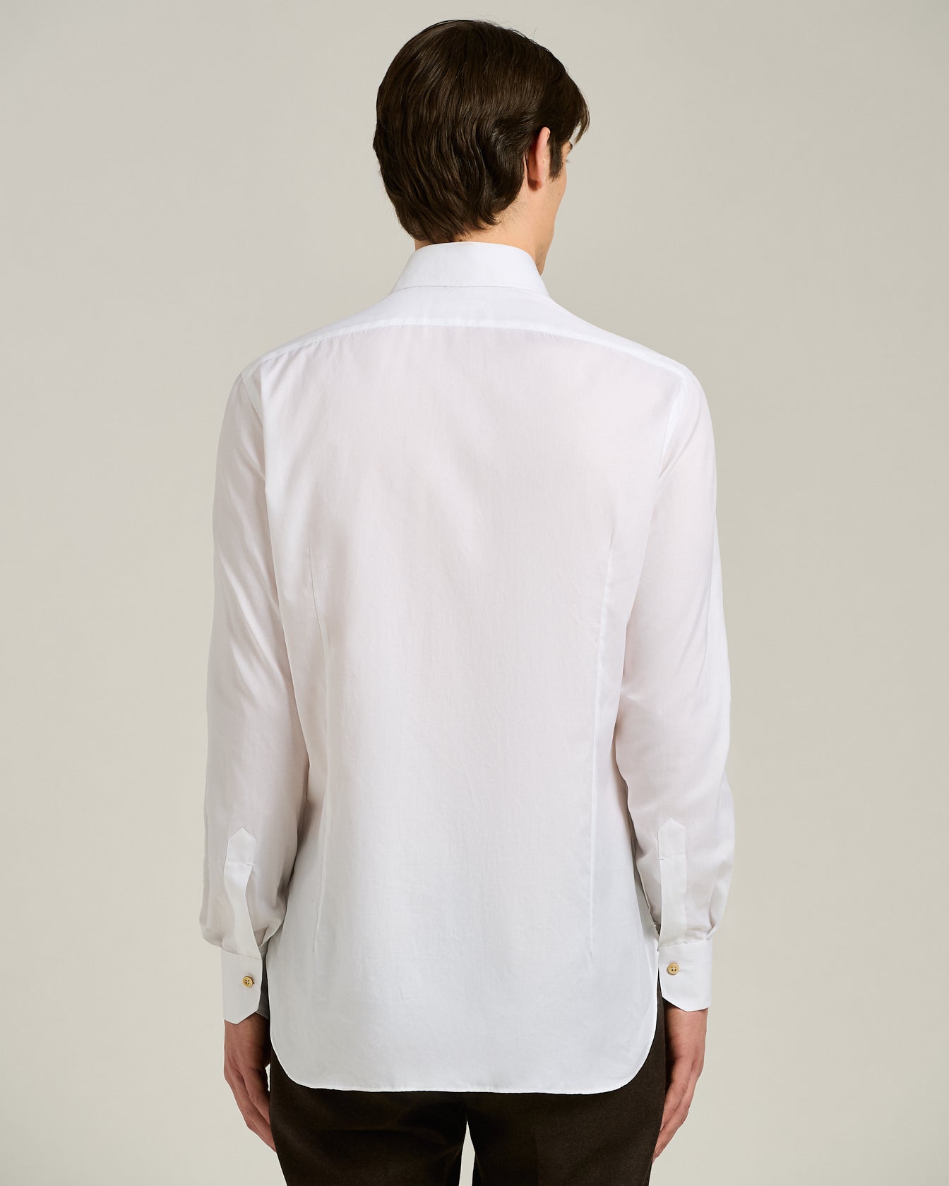 Kiton Formal Regular Fit Hemd Weiß Baumwolle Perlmutt