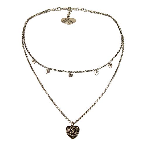 Alpenflüstern DAHEIM SET055 Trachtenschmuck-Set antik-silber Strass-Herz