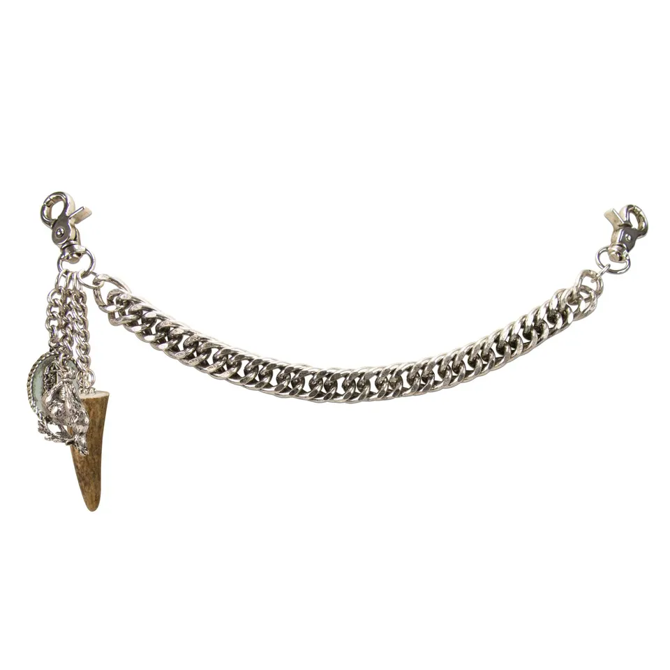 Alpenflüstern DAHEIM Charivari Siggi Kette antik-silber Horn 33,5cm