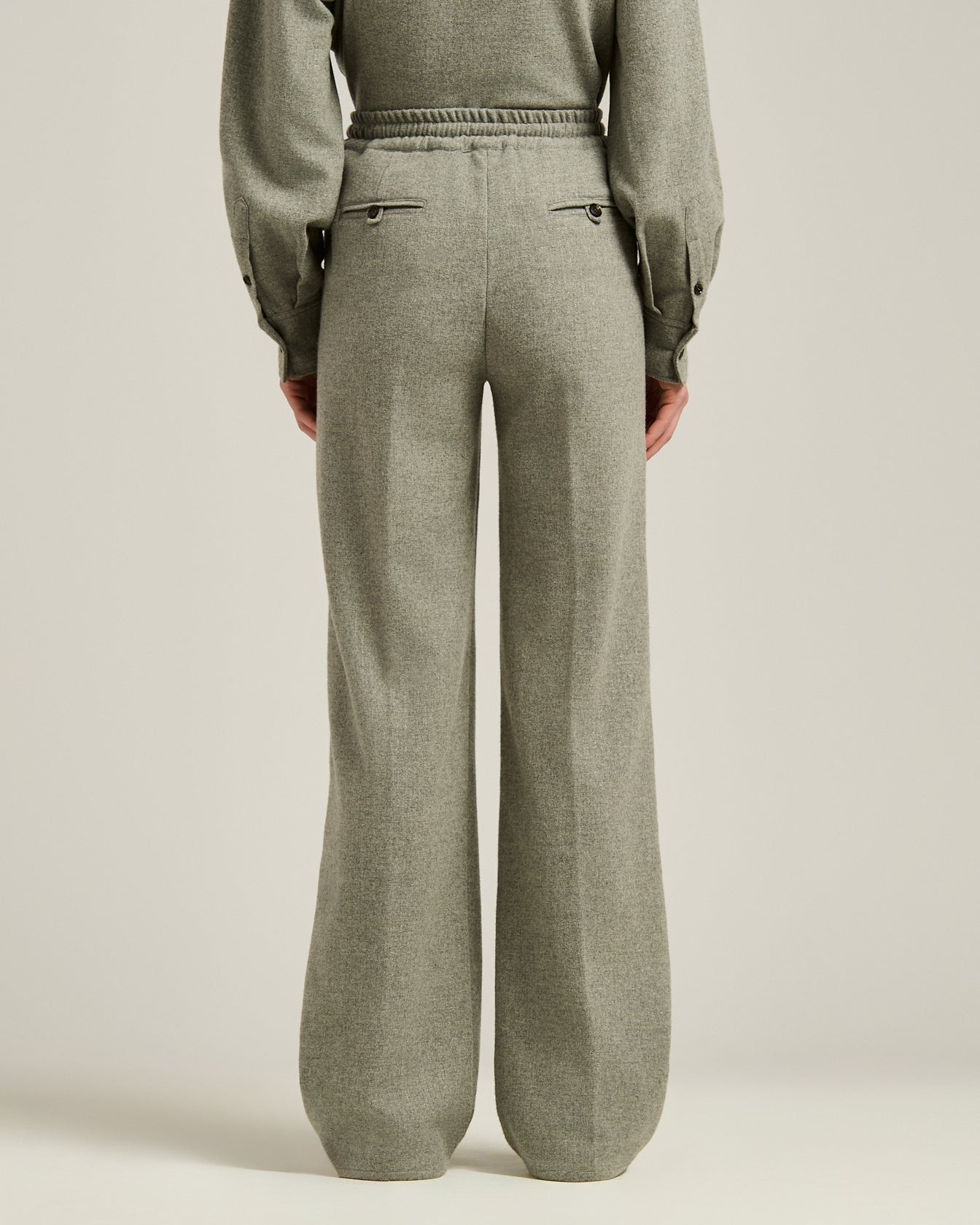 Kiton Trousers Wide-Leg Hose Grau Wolle Cashmere