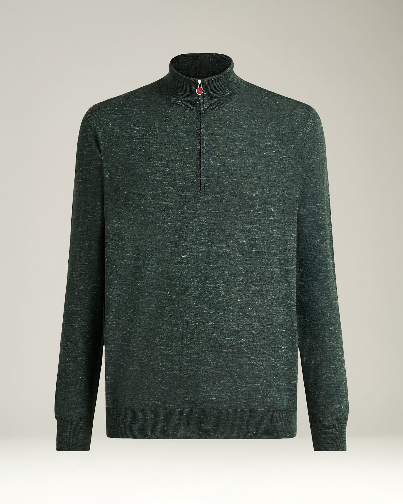 Kiton Knitwear Green Pine Zip Troyer Seide Kaschmir