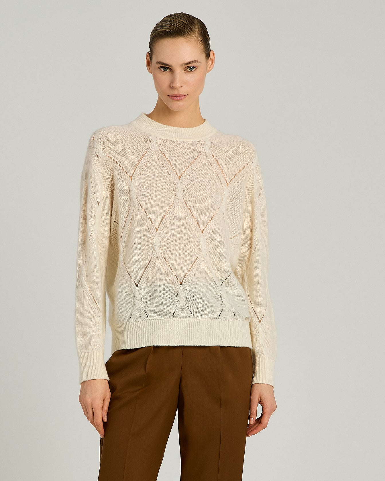 Kiton Knitwear Pullover creme Kaschmir Seide Gr.42