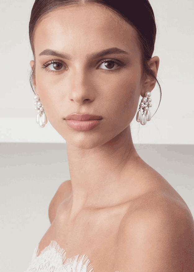 Elizabeth Bower Pearlette Bauble Perlen Ohrhänger Rhodium