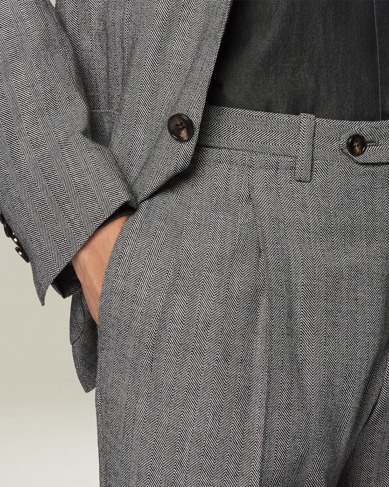 Kiton Suits Anzug Fischgrat Wolle Herren Party