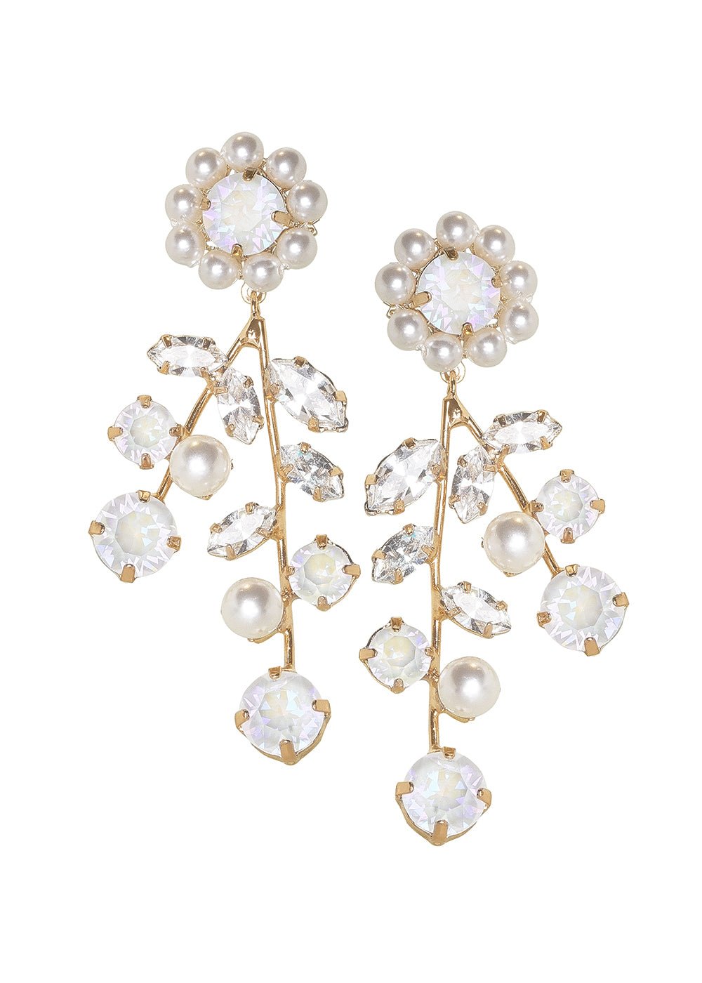 Elizabeth Bower Morning Baroque Drop Ohrringe Perle Rhodium