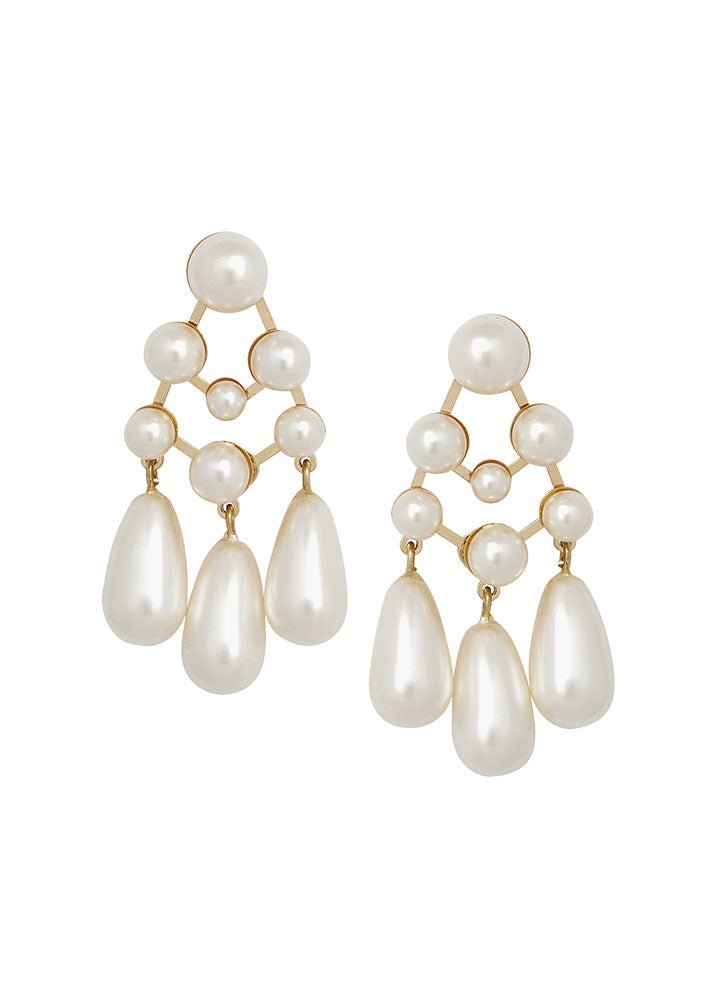 Elizabeth Bower Pearlette Bauble Perlen Ohrhänger Rhodium