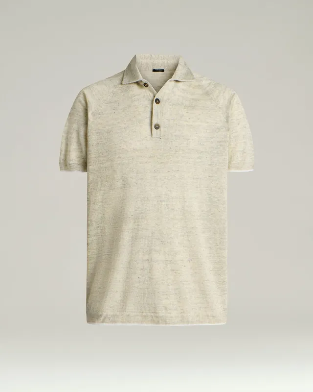 Kiton Polo T-Shirt Polo grau Leinen Kurzarm