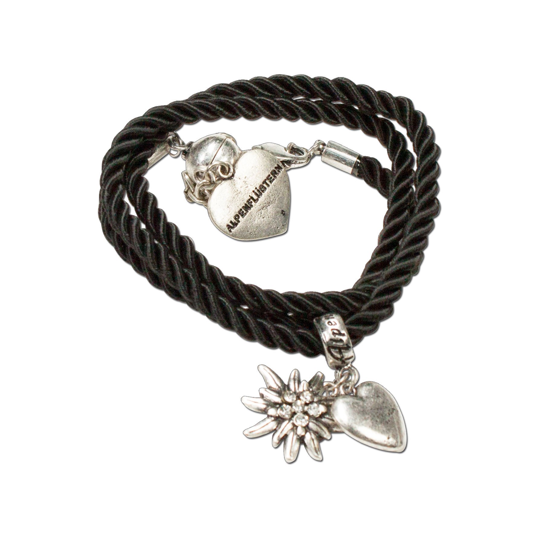 Alpenflüstern DAHEIM DAB026 Wickelarmband Edelweiß blau