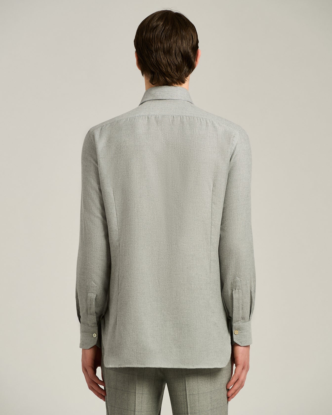 Kiton Shirts Anthracite Flannel Hemd Seide Kaschmir 40