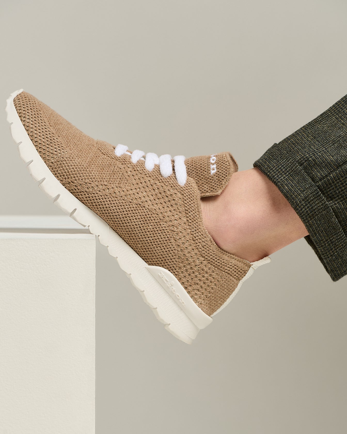 Kiton Fit Cashmere Sneaker Beige Kaschmir