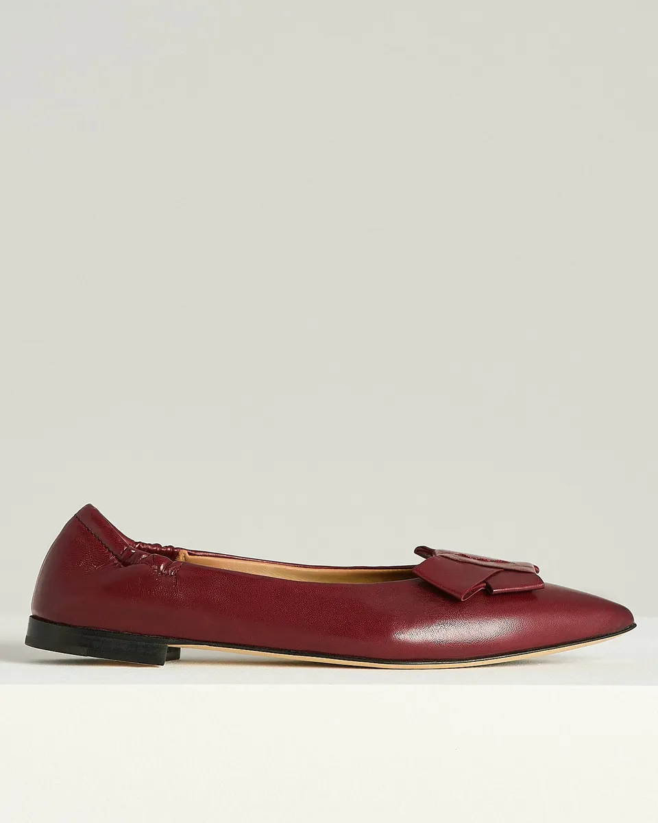 Kiton Shoes Ballet Flat Ballerina Bordeaux Leder Spitze