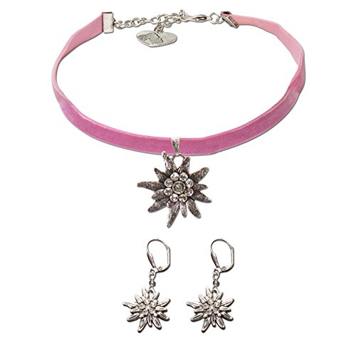 Alpenflüstern DAHEIM Trachtenset SET017 Kropfband+Ohrhänger