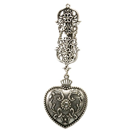 Alpenflüstern DAHEIM Schürzenstecker Herz altsilber 10cm