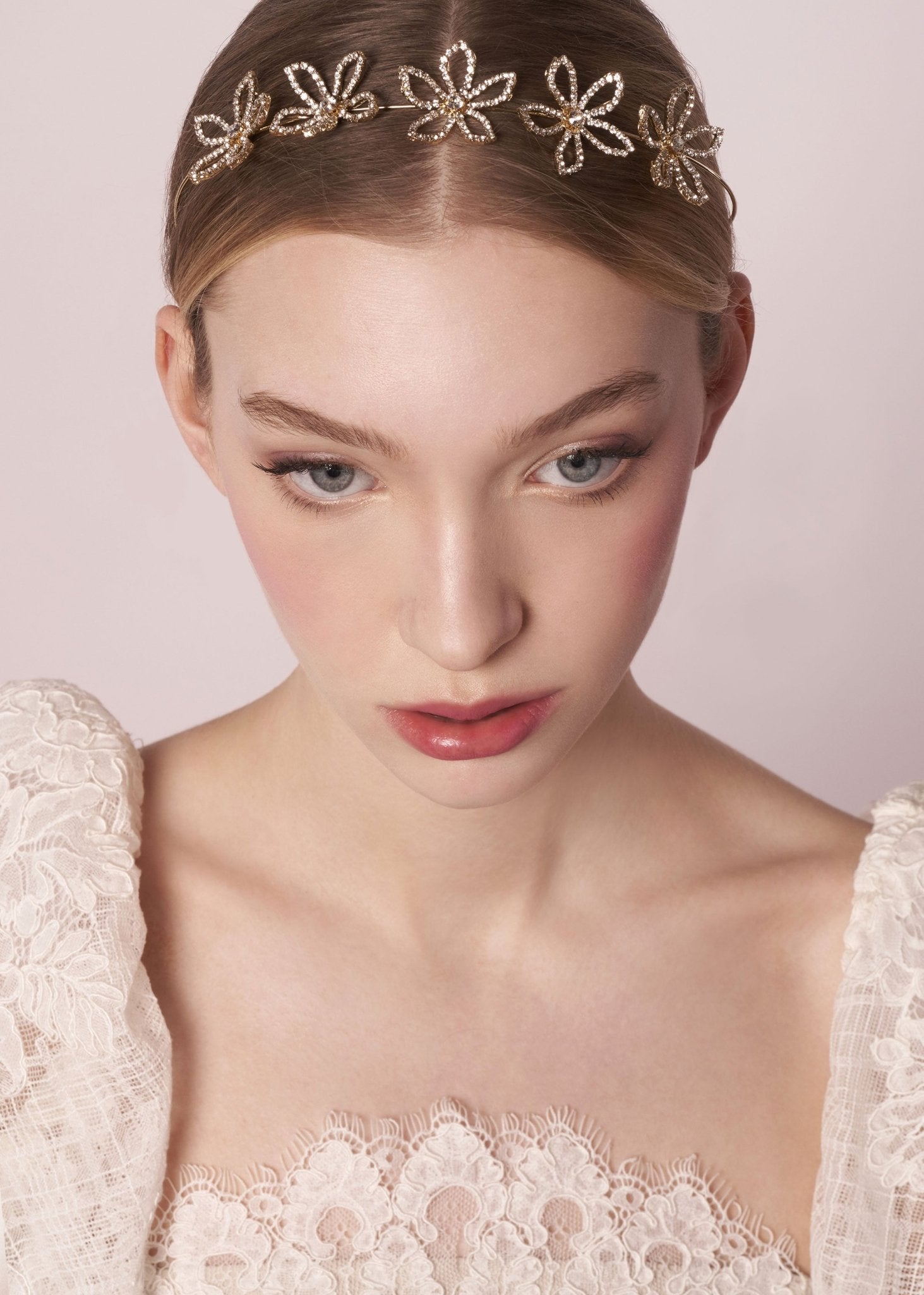 Elizabeth Bower Pavet Scatter Haarband Gold Kristall