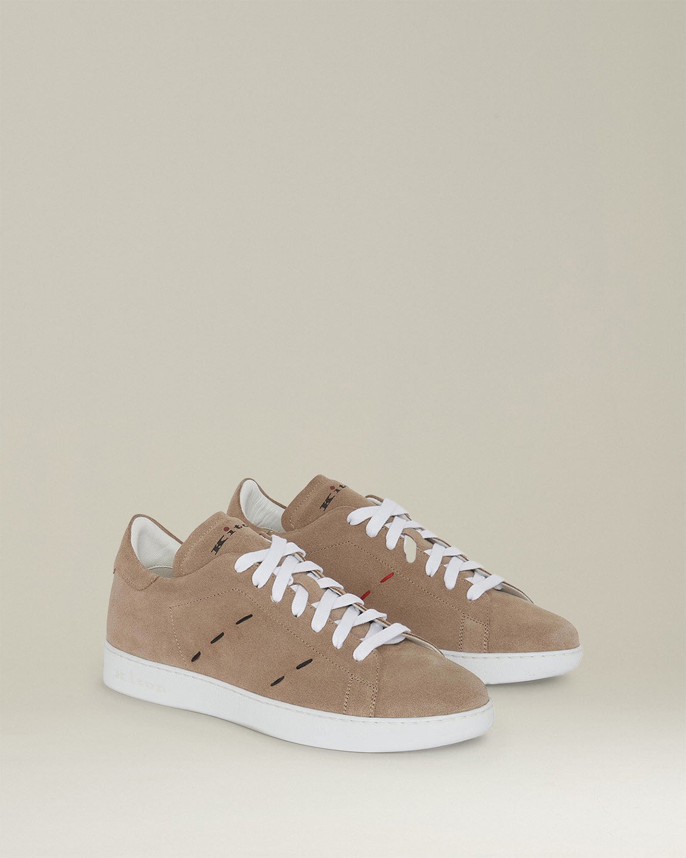 Kiton Shoes Stitching Sneaker 42 Wildleder Beige