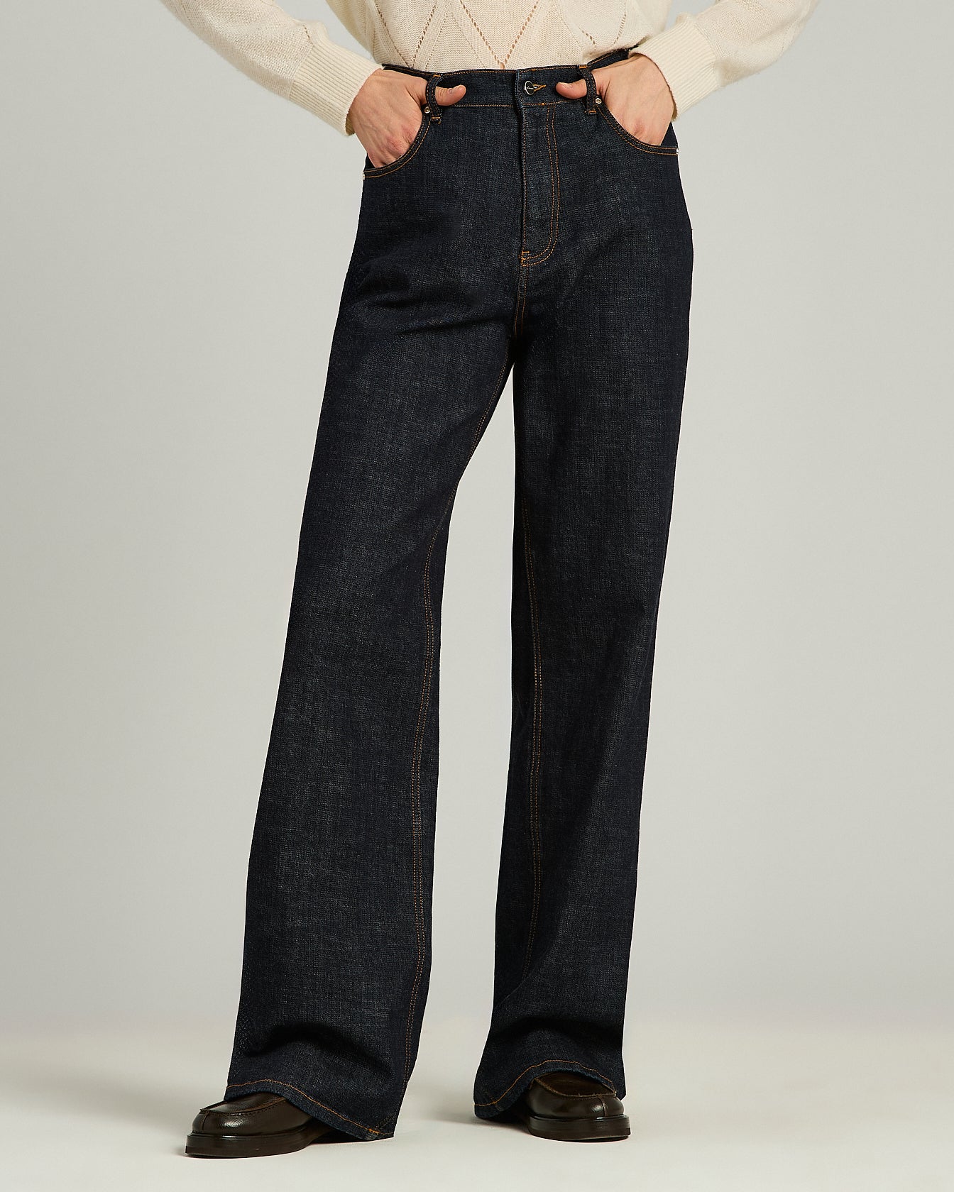 Kiton Trousers Jeans dunkelblau Gr. 40 Stretch-Denim straight