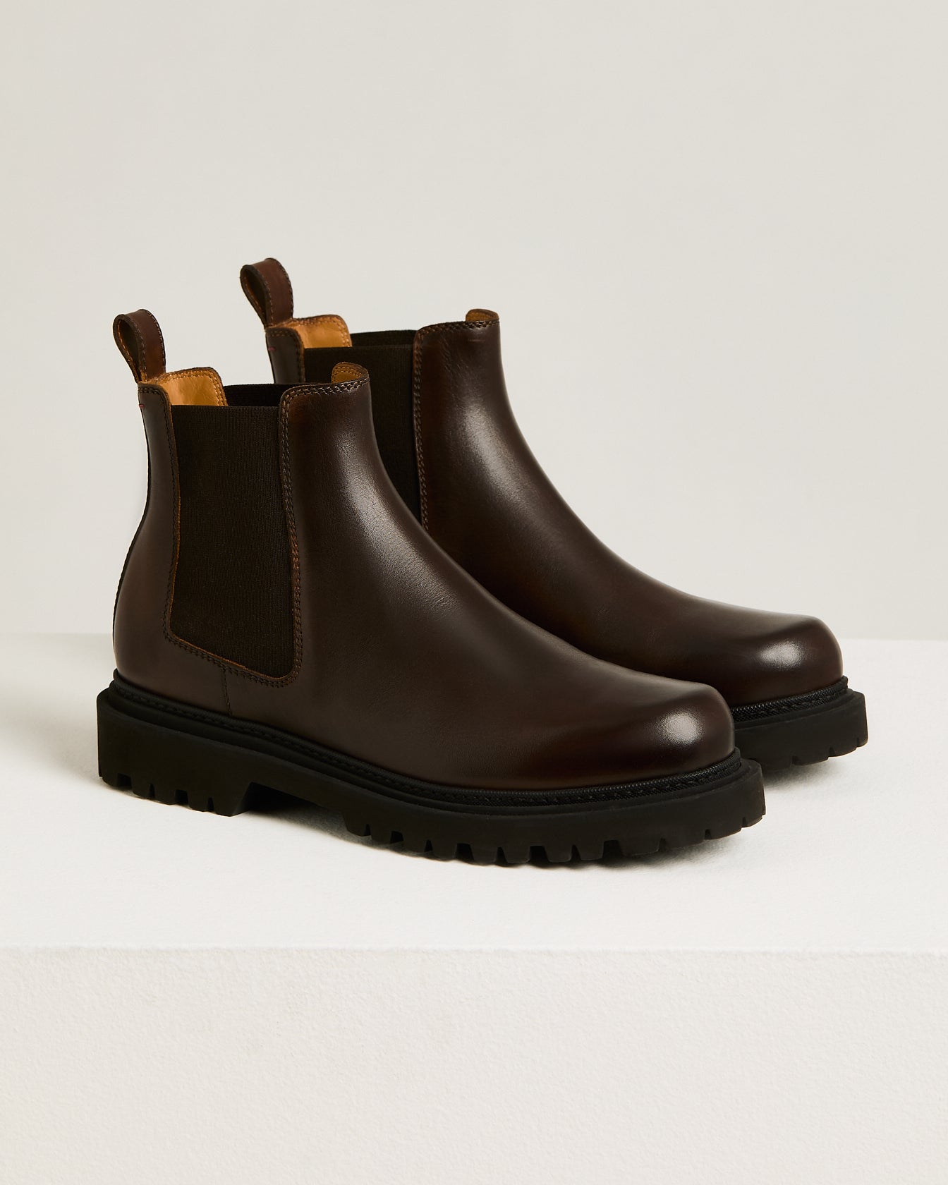 Kiton Brown Calfskin Chelsea Boot Leather Sole Stiefel Braun