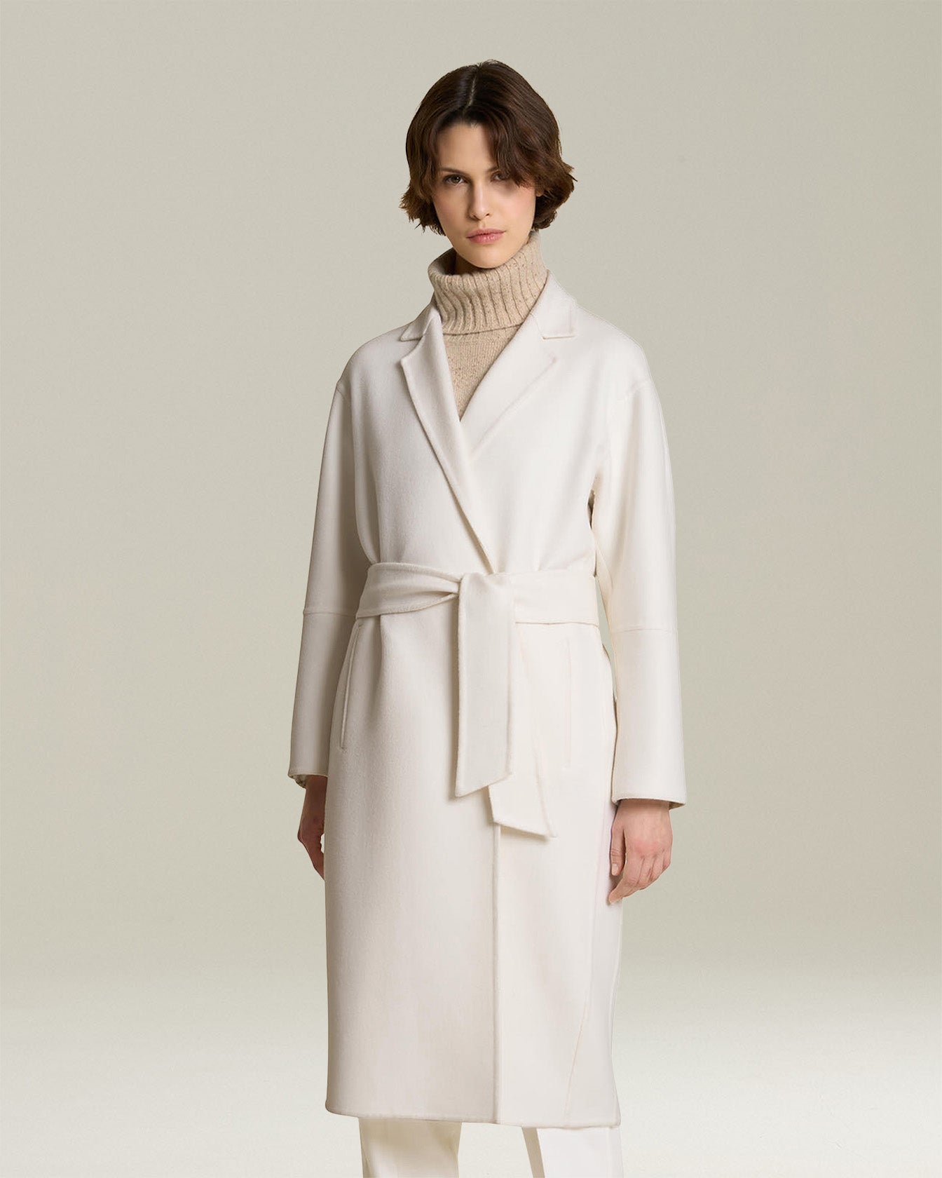 Kiton Cashmere Double Mantel Gürtel Damen
