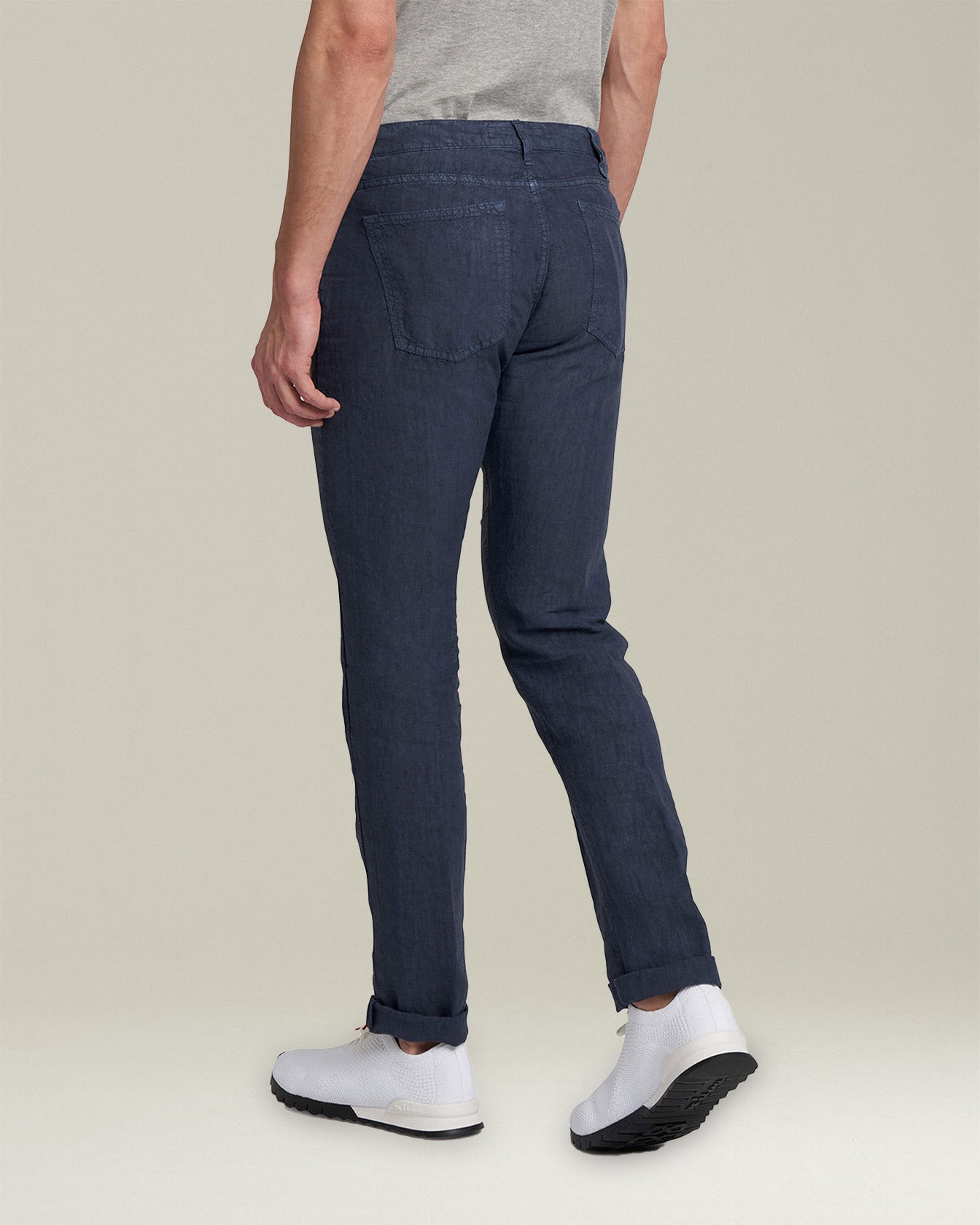 Kiton Trousers/Skirts TROUSERS LINEN Jeans Leinen air force blue