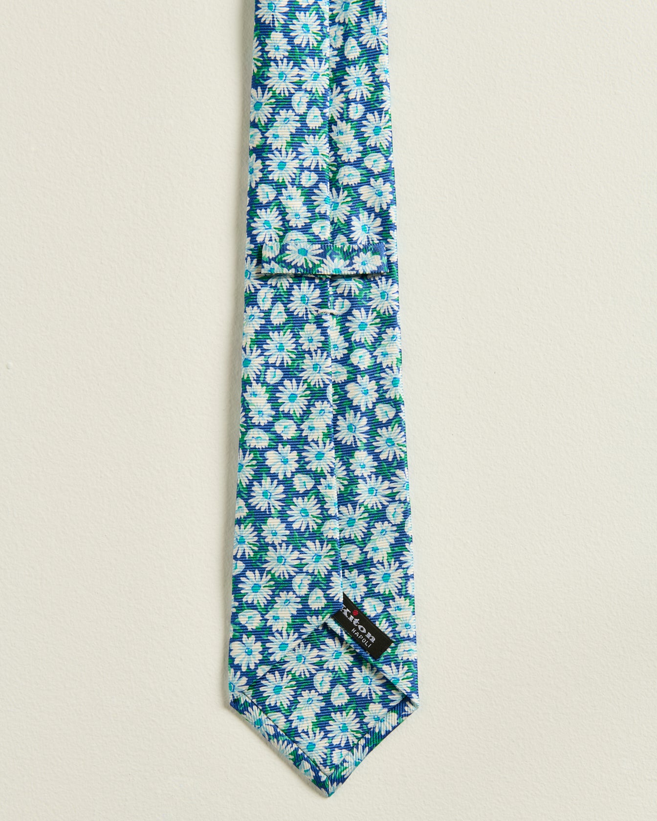 Kiton Ties Krawatte Seide Blau Grün Micro-Floral TU