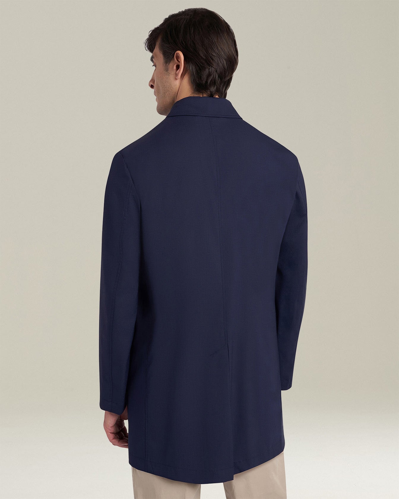 Kiton Soprabito Trenchcoat Mantel navy Wolle