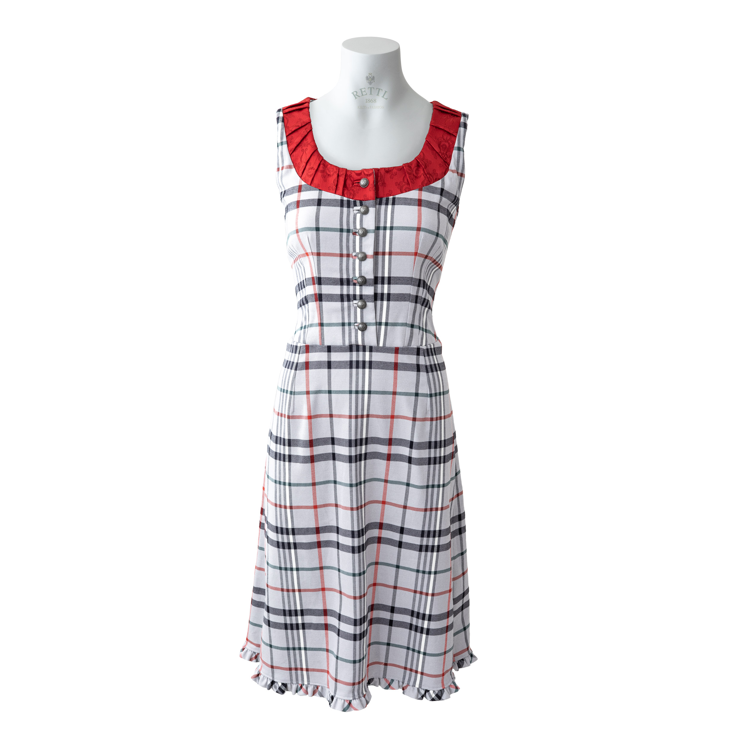 Rettl Peggy Damen Dirndl Housecheck stretch rot