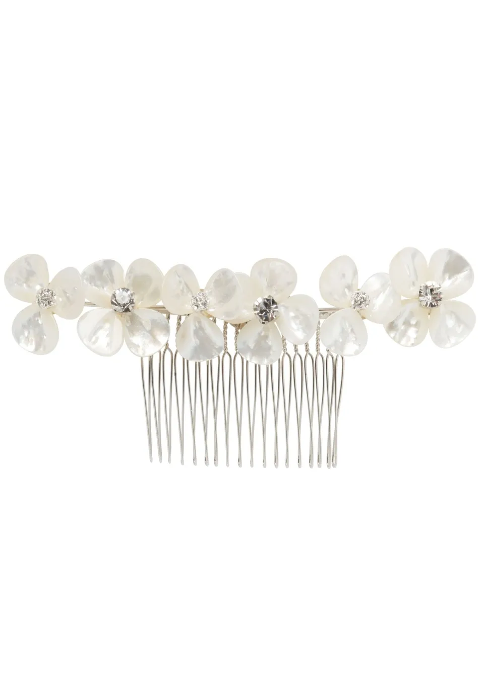 Elizabeth Bower Petal Garland Floral Comb Haarkamm Rhodium