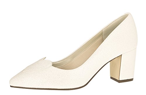 Rainbow Club Embellished Birdy Pumps Ivory Satin Glitzer bequem