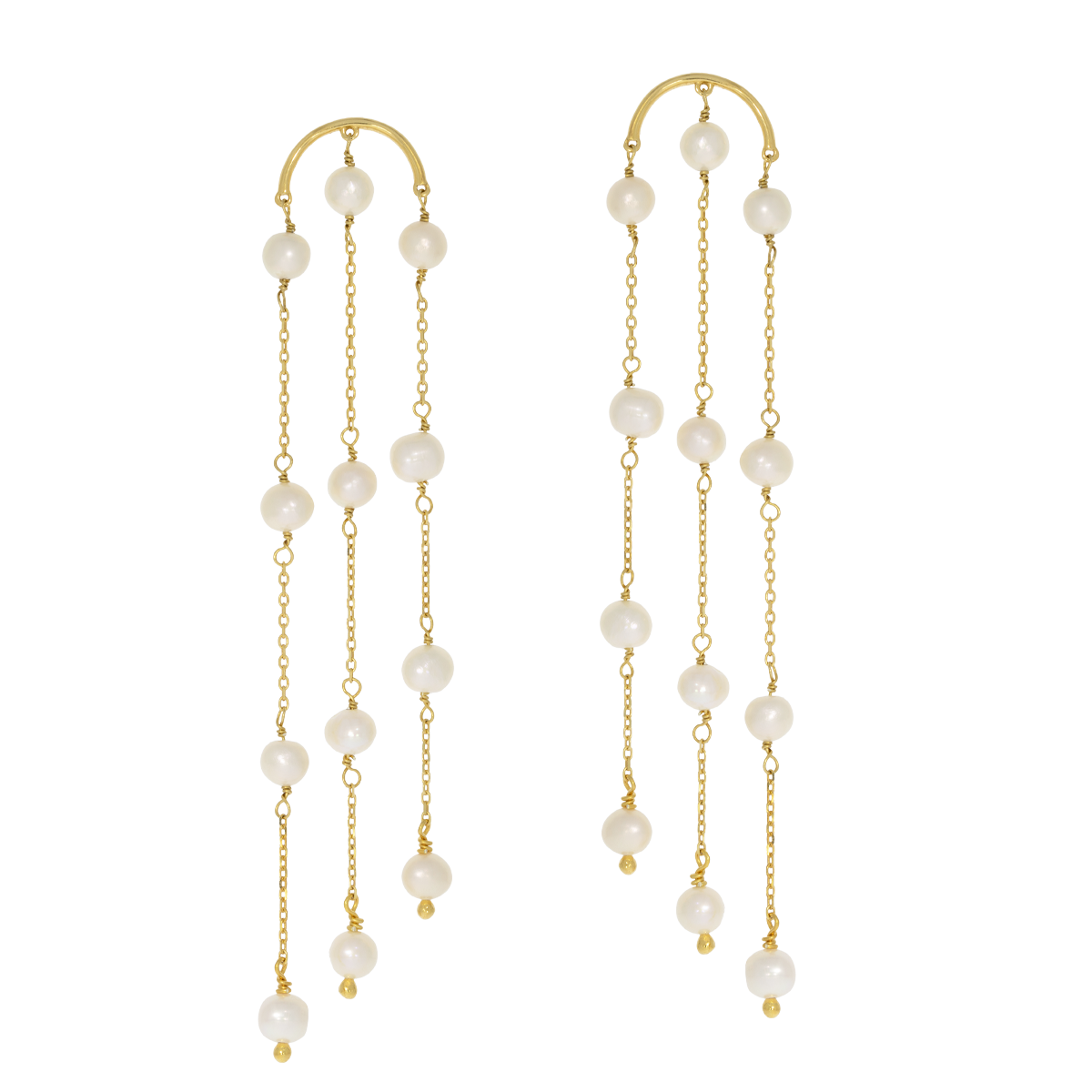 Juvelan Eliza Statement Perlenohrringe Gold 9 cm