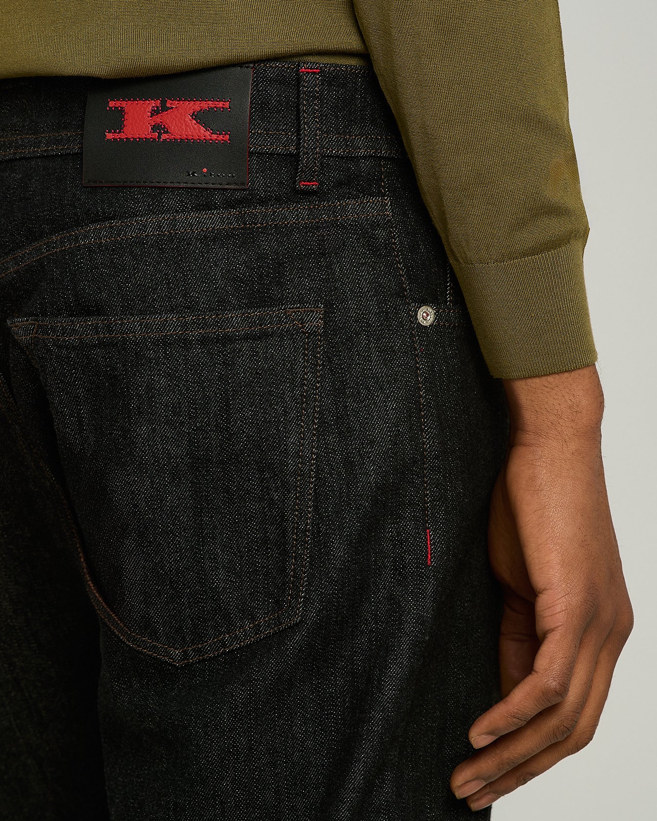Kiton Five-Pocket Jeans Stretch schwarz Gr.34 tapered