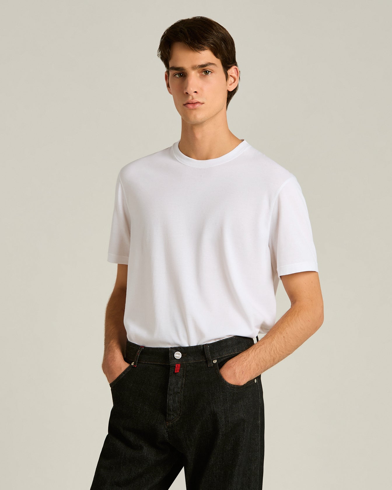 Kiton Cotton T-Shirt Baumwoll T-Shirt Rundhals Kurzarm