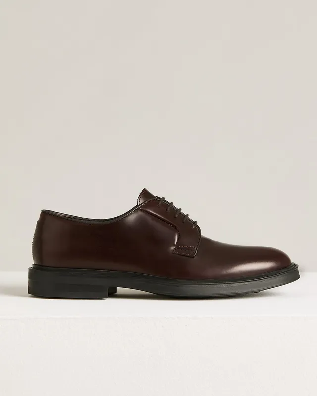 Kiton Shoes Derby Glattleder Schnürer Bordeaux Kalbsleder