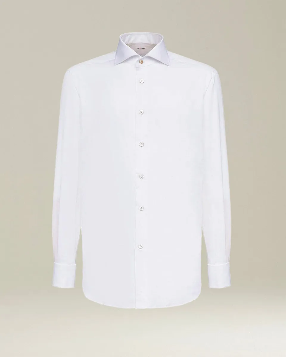 Kiton Shirts Hemd Weiß Baumwolle Perlmuttknöpfe