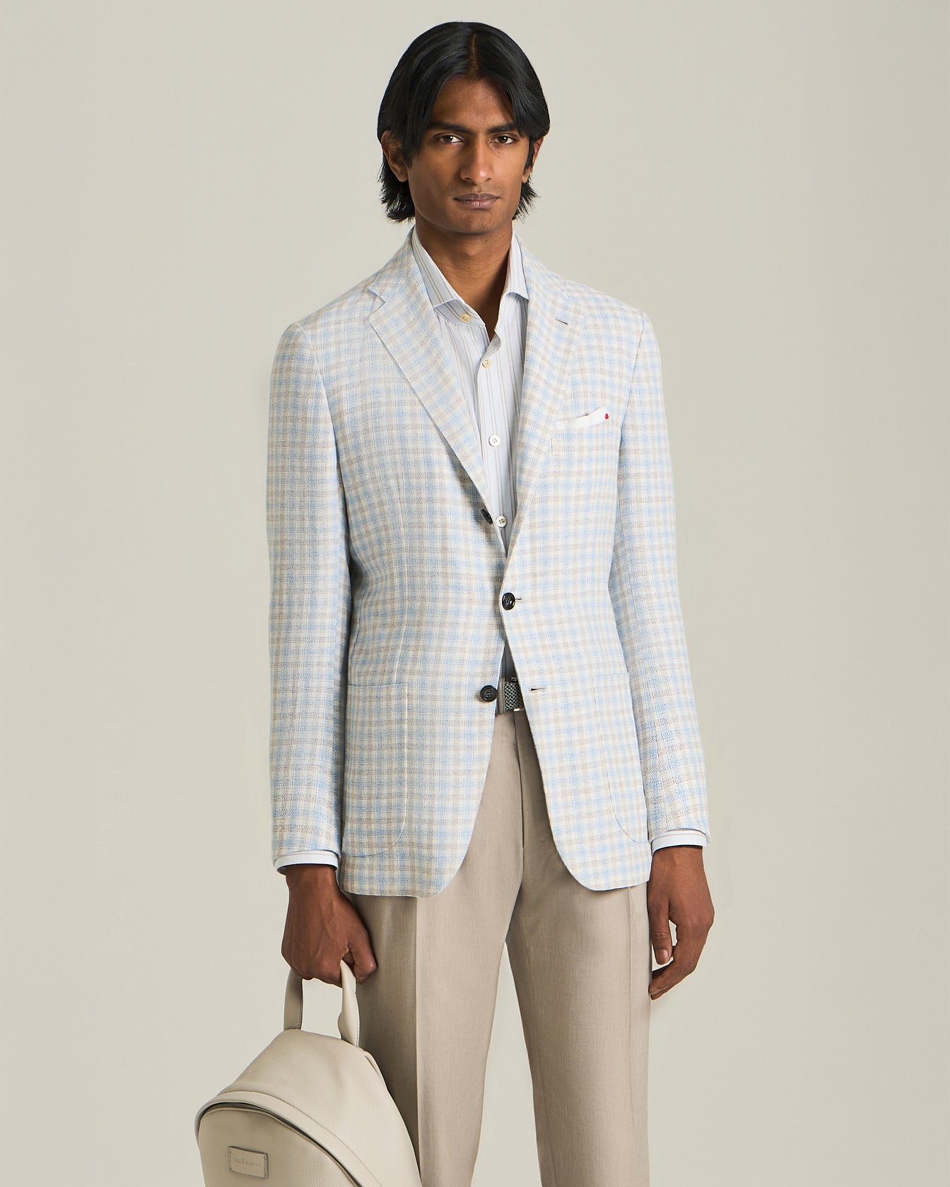 Kiton Cashmere Micro Check Blazer Karo 50